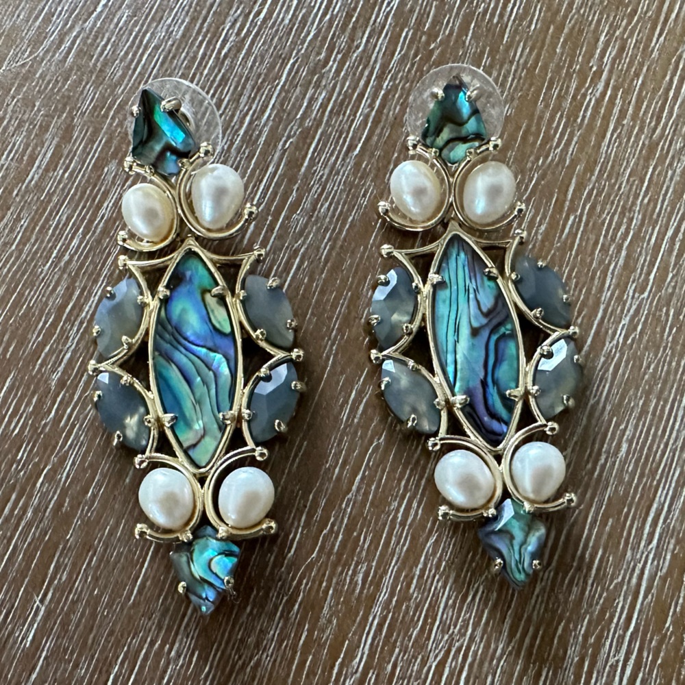 Kendra Scott Genevieve Abalone Statement Earrings
